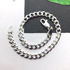 Sterling 4.5mm Curb Link 7 3/8" Bracelet